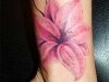 Bright pink floral design on ankle